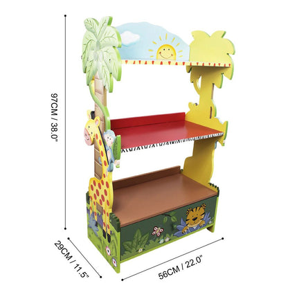 Fantasy Fields Large Kids Bookshelf Bookcase Toy Organiser With Drawer W-8268A