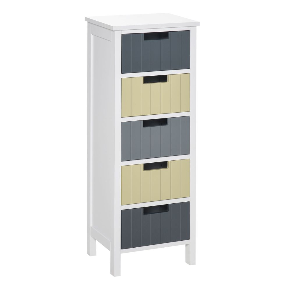 Simple Chest of 5 Drawers Storage Cabinet for Dining & Living Room