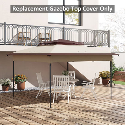 Outsunny 3.25mx3.25m 2-Tier Gazebo Cover Replacement, 30+ UV Protection, Beige