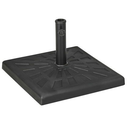 19kg Square Resin Garden Parasol Base for Poles of 32mm, 38mm, 48mm