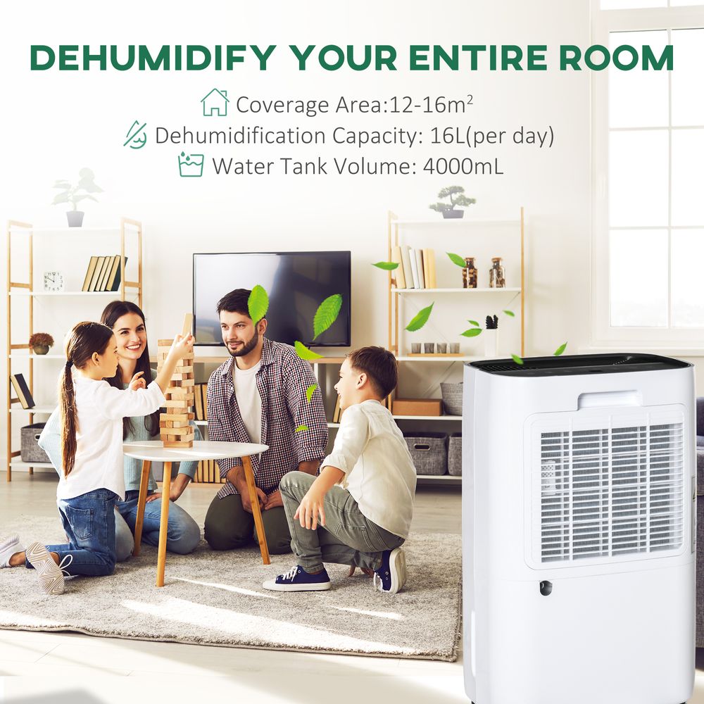 16L/Day 4000ML Portable Quiet Dehumidifier Home Laundry Room Electric Moisture