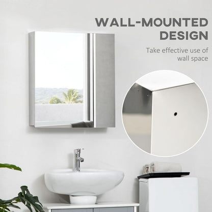 Medicine Cabinet with Mirror, Wall-Mounted Bathroom Mirror Cabinet