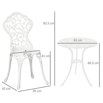 Aluminium Bistro Set Garden Coffee Table Chair Outdoor Dining Set