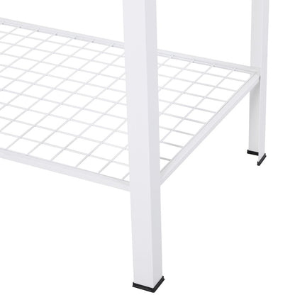 Metal Outdoor Garden Potting Table Push Cart White