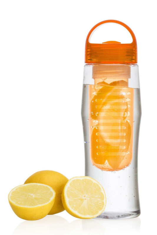 2 x Fruit Fuzer Water Bottle Health Drink Maker with Fruit Infusion Infuser Aqua Hydration Orange