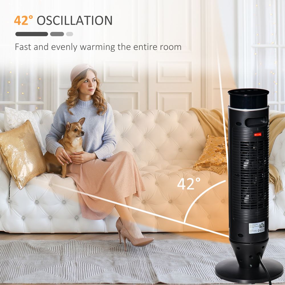 Ceramic Tower Indoor Space Heater w/ 42 Oscillation Remote Control 8Hrs Timer