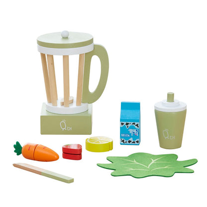 Wooden Blender Toy Play Kitchen Accessories 13 Pc Green TK-W00008