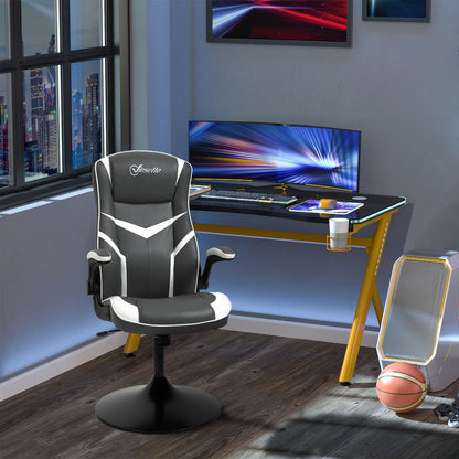 High Back Computer Gaming Chair Video Game Chair with Swivel Base Grey