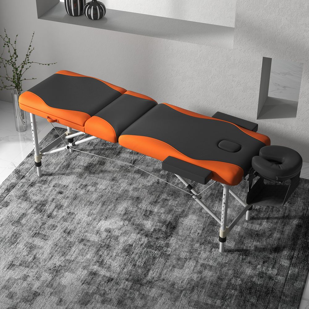 Portable Massage Table Beauty Therapy Couch Bed Spa Aluminum Orange