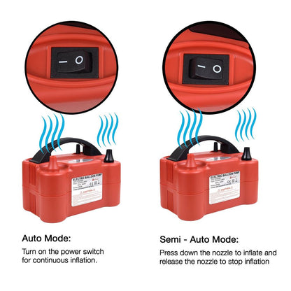 Powerful 600W Dual Nozzle Balloon Blower Inflator Electric Pump