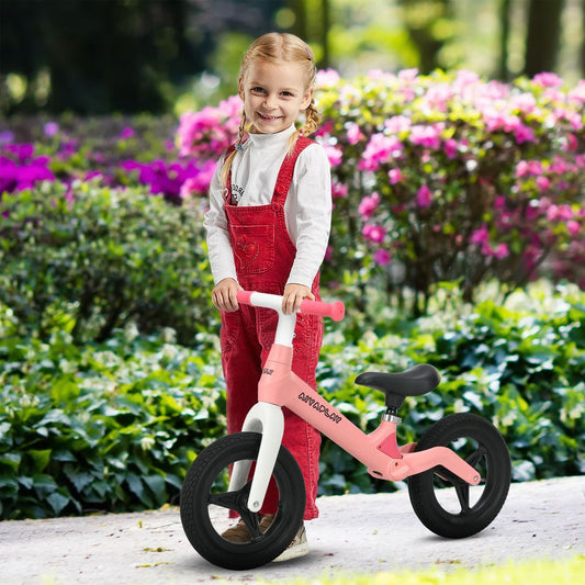 Baby Balance Bike, Training Bike w/ Adjustable Seat and Handlebar - Pink