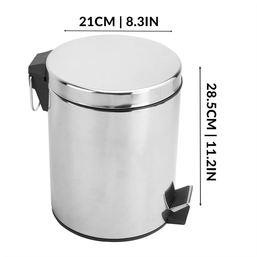 5L Pedal Bin Stainless Steel | M&W