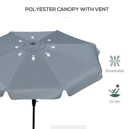 2.66m Patio Umbrella Garden Charcoal Grey