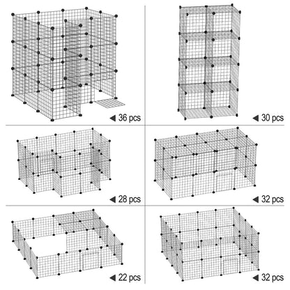 Small Animals Cage DIY 36 Panels Pet Playpen, for Rabbit Guinea Pig Chinchilla