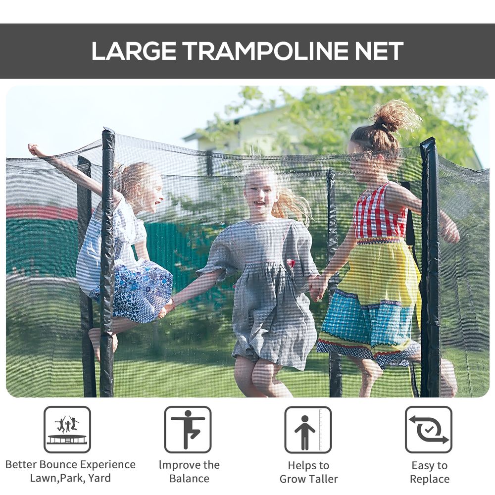 8' Trampoline Bounce Safety Fence Round Trampoline Enclosure Net HOMCOM