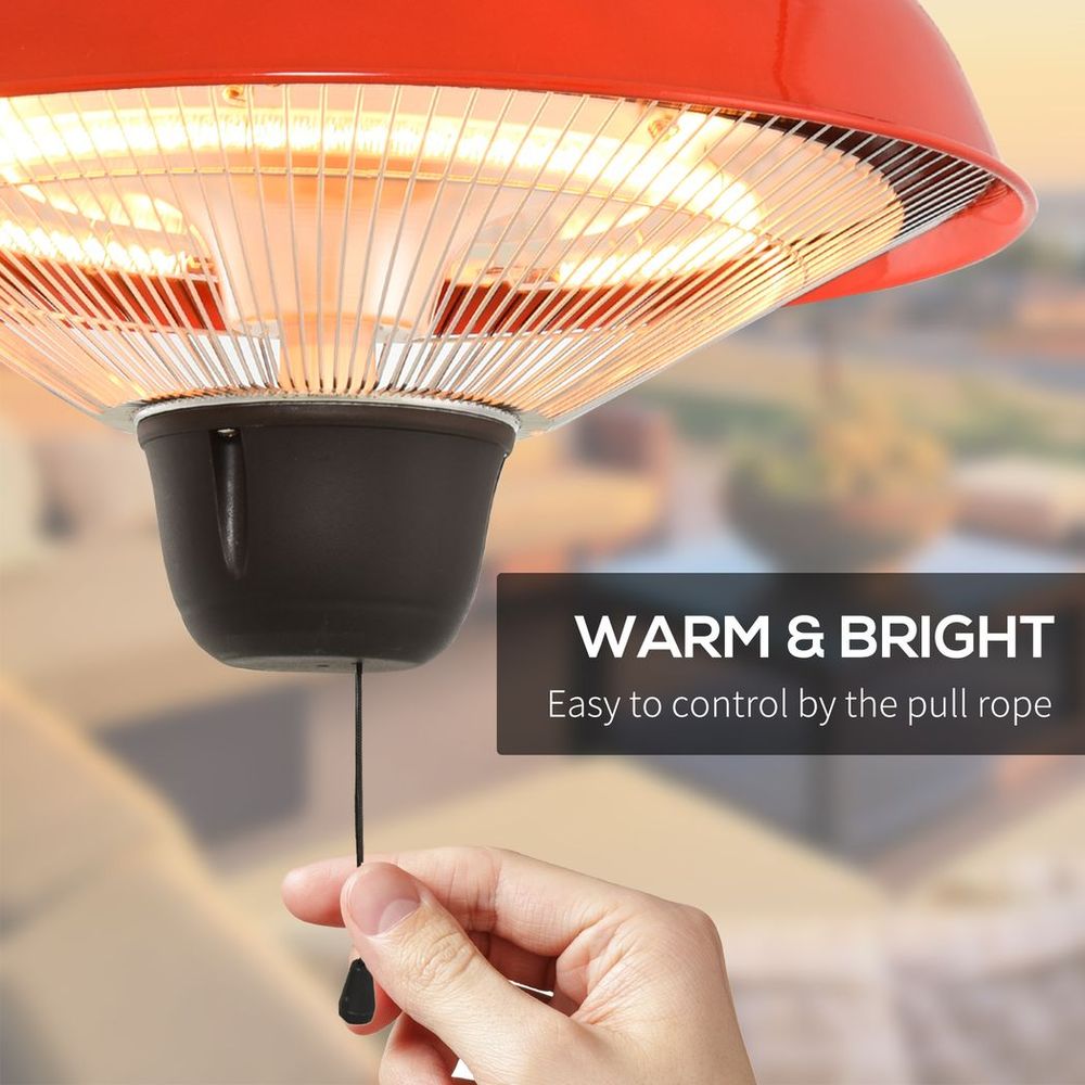 Patio Heater 1500W Electric Aluminium Ceiling Hanging Garden Light Lamp