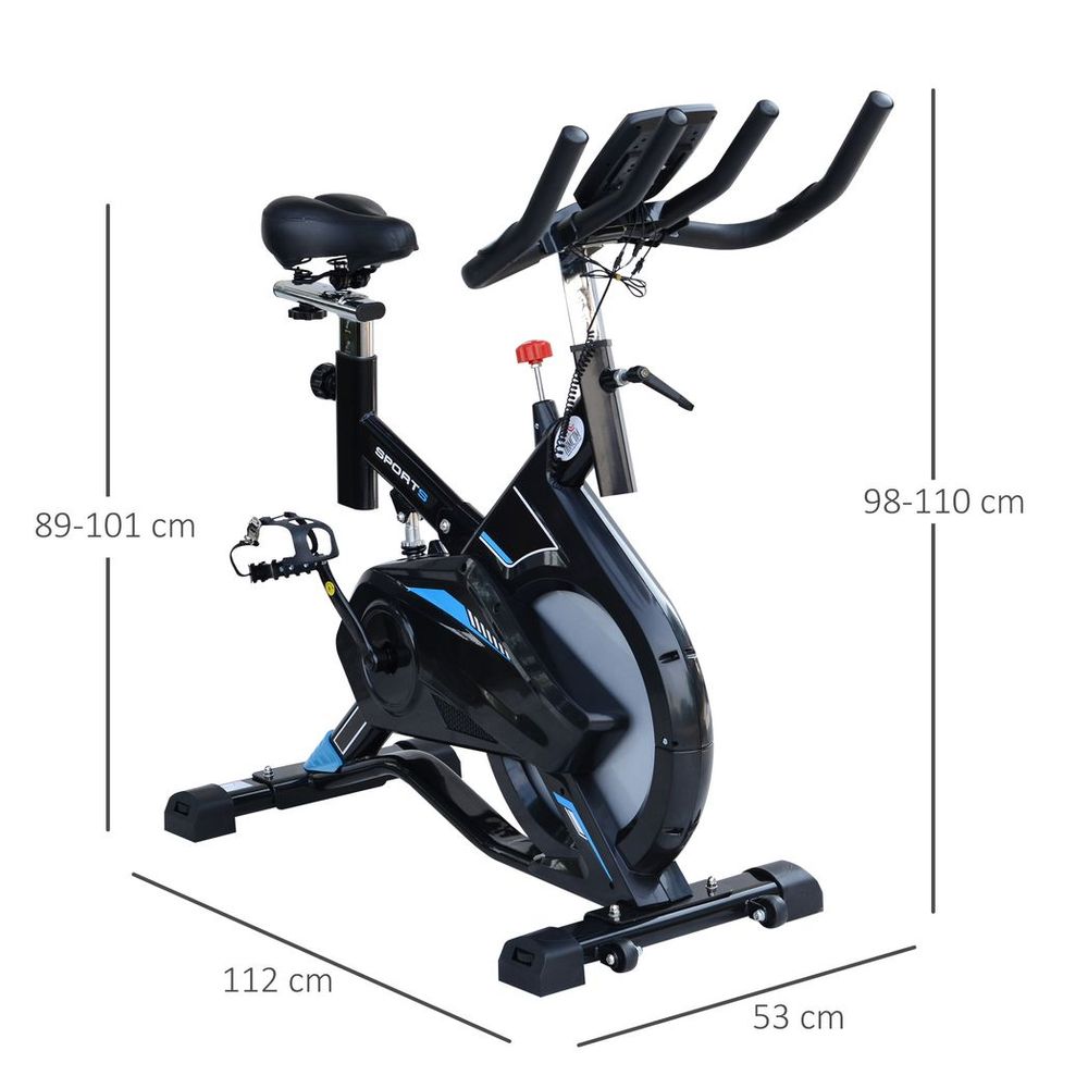 HOMCOM Stationary Exercise Bike Indoor Cycling Bicycle Cardio Workout, Black