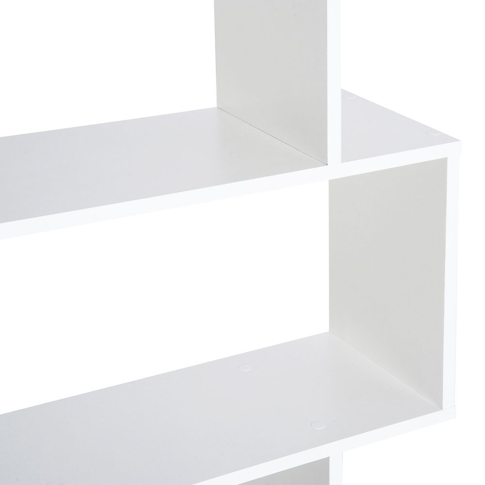 Particle Board 6-Tier Asymmetrical Shelving Unit White