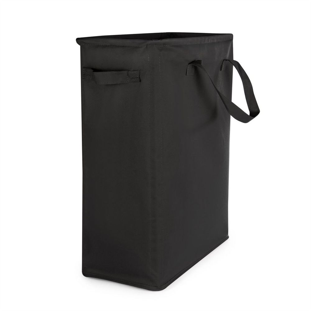 45L Slim Laundry Basket with Handles Black | M&W