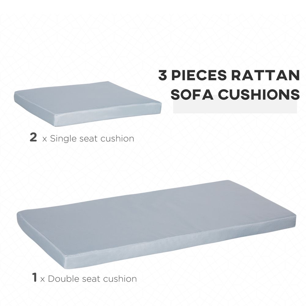 Seat Cushion Pads for Rattan Furniture, 3 PCs Garden Furniture Cushions, Grey