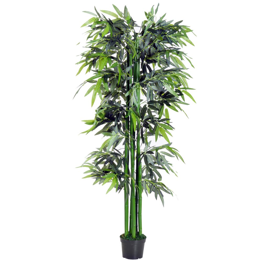 Artificial Bamboo Tree Plant, 1.8 m-Green Bamboo/ Black Pot