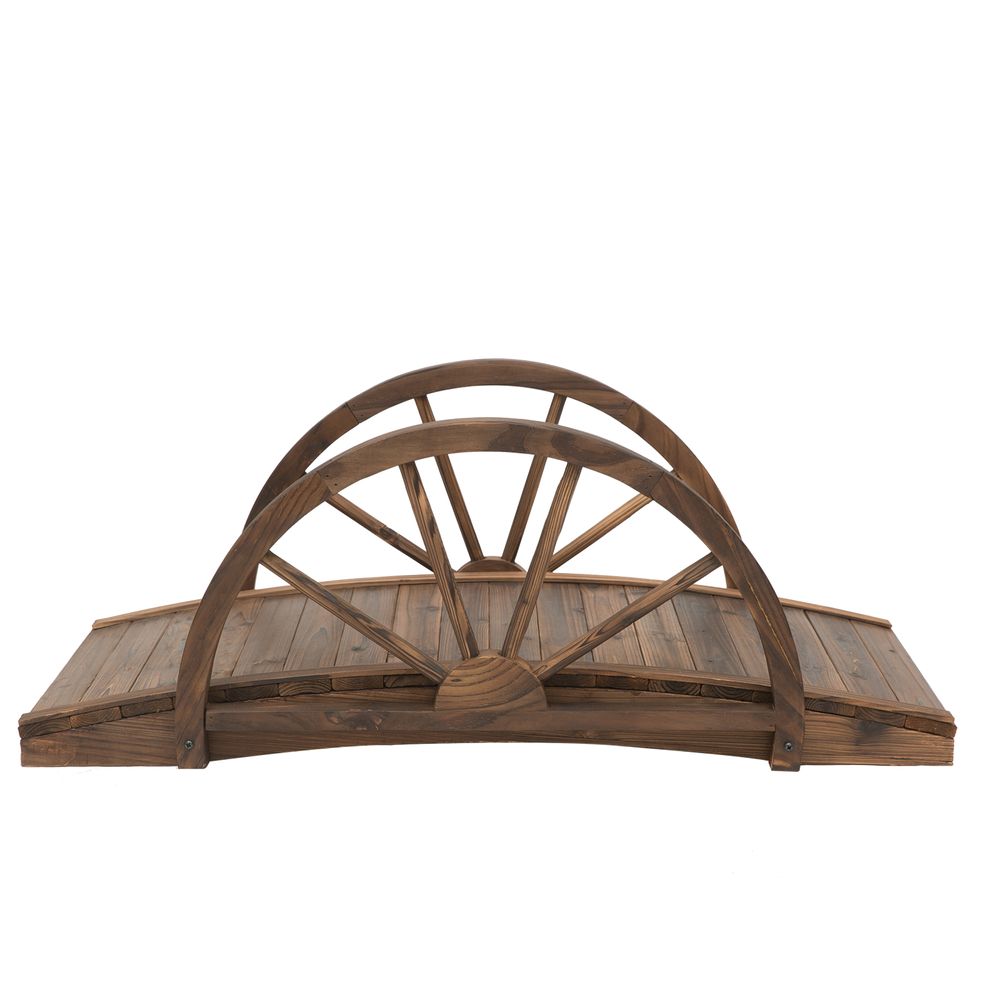 Fir Wood Outdoor Garden Decor Walkway Bridge Brown