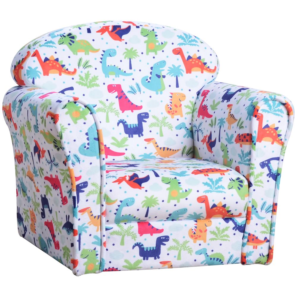 Children's Armchair Kids Sofa Tub Chair Seat Cartoon Flannel Wooden Non-slip