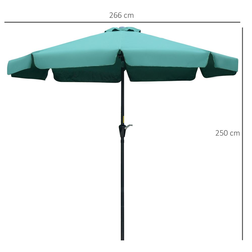 2.66m Patio Umbrella Garden Green