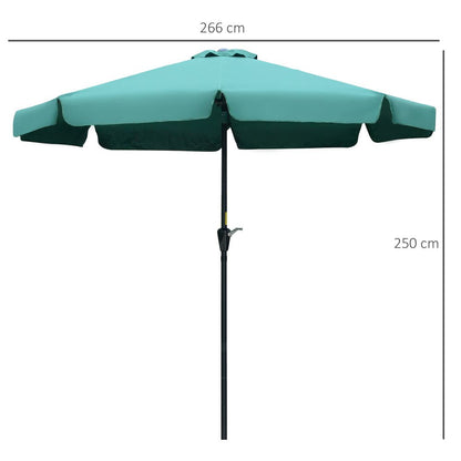 2.66m Patio Umbrella Garden Green