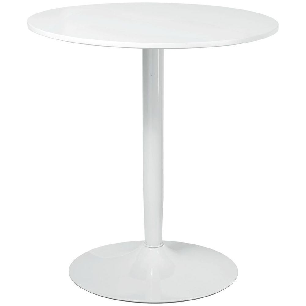 HOMCOM Round Dining Table with Steel Base, Non-slip Pad for Living Room