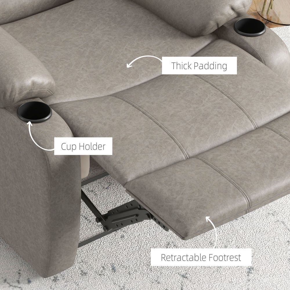 Recliner Armchair for Living Room, Recliner Chair with Cup Holder