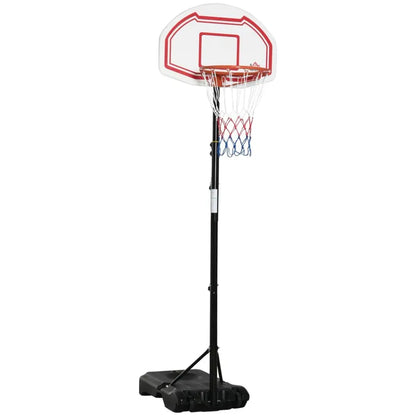 Outdoor Adjustable Basketball Hoop Stand w/ Wheels, Stable Base 258-314cm