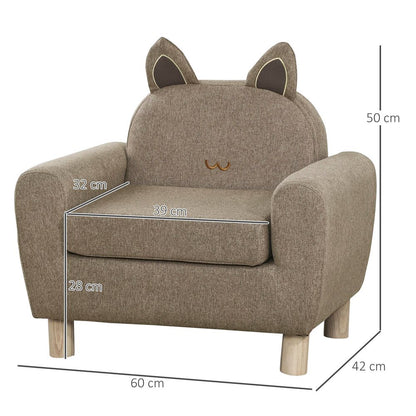 Kids Mini Sofa Toddler Chair Children Armchair for Bedroom Playroom Brown