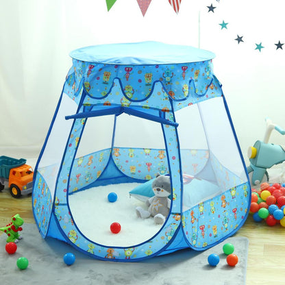 SOKA Playhouse Tent Blue Robot Pop Up with 100 Coloured Play Balls