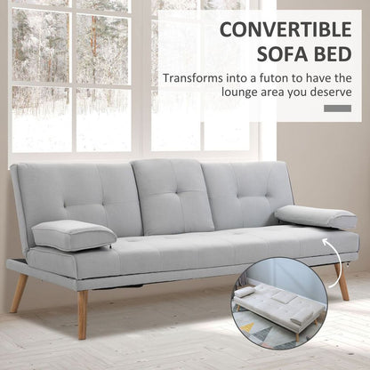 3 Seater Sofa Bed Scandi Style Recliner Adjustable Back Middle Table