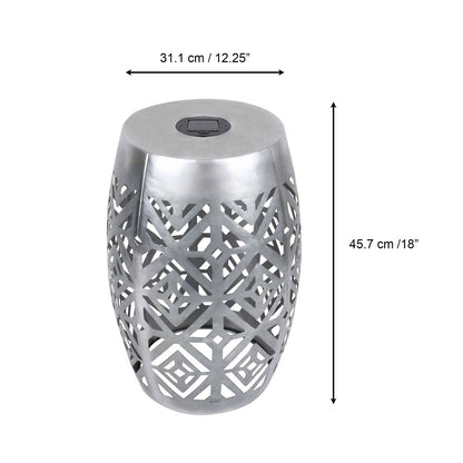 Outdoor Garden Decor 2 In 1 Solar Lantern LED Light & Table, Silver