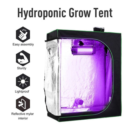 Hydroponic Plant Grow Tent Reflective Mylar Green Room 120L x60W x150Hcm Silver