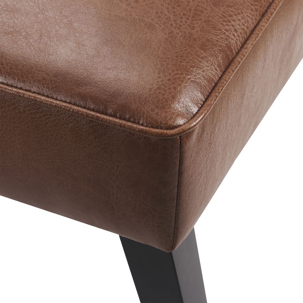 Marc Lounge Accent Chair Seat, Faux Leather, Brown with Padding