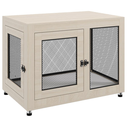 Dog Kennel Furniture End Table w/ Two Doors, Soft Cushion for Large, Medium Dogs