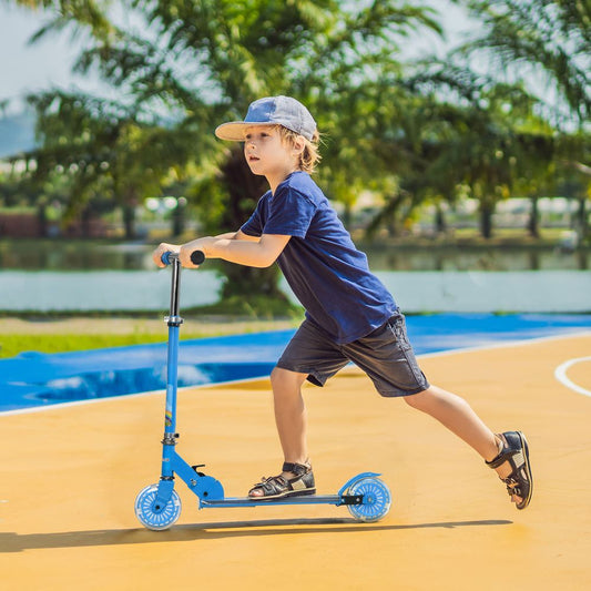 Scooter for kids Aged 3-7 Years w/ Lights, Music, Adjustable Height - Blue